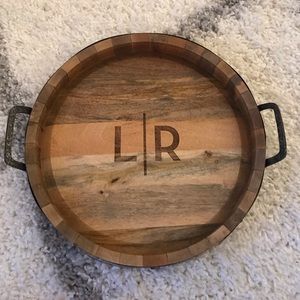 Barrel top tray with handles